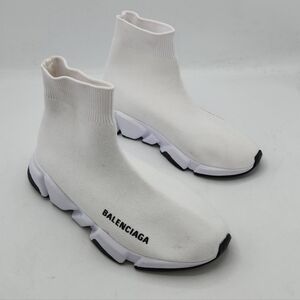 Luxury Trendy White Speed Stretch-Knit Sneakers Size 36